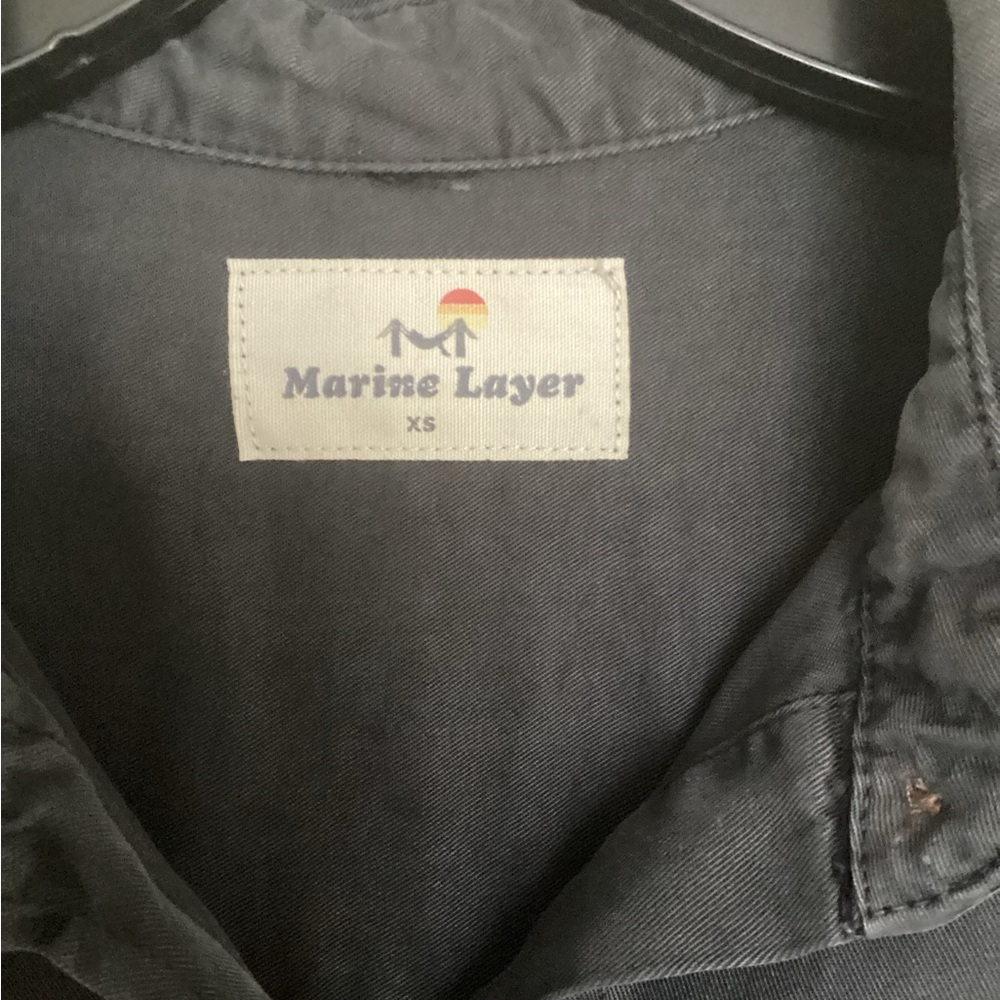 Marine Layer Tercel Button Down Xs Gray Charcoal … - image 3